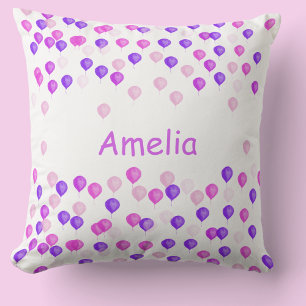 Personalised Pink & Lilac Balloon  Cushion