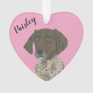 Personalised Pink Liver German Shorthaired Pointer Ornament