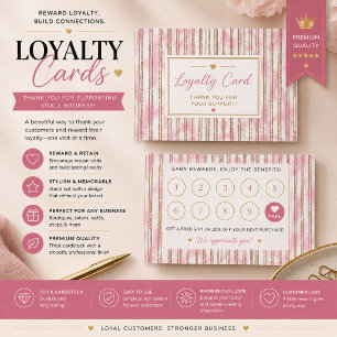 Personalised Pink Loyalty Rewards Card