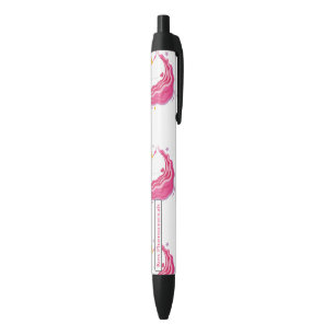Personalised Pink Magical Unicorn Black Ink Pen