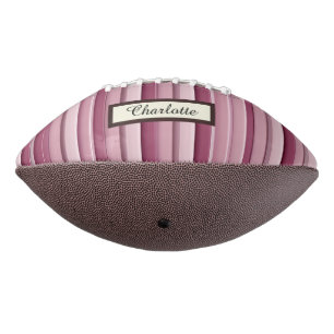 Personalised Pink Mauve Stripes Football American Football