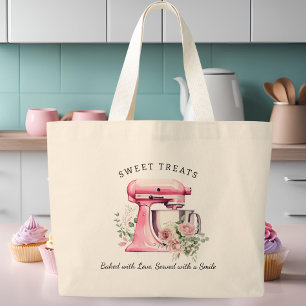 Personalised Pink Mixer Bakery Large Tote Bag
