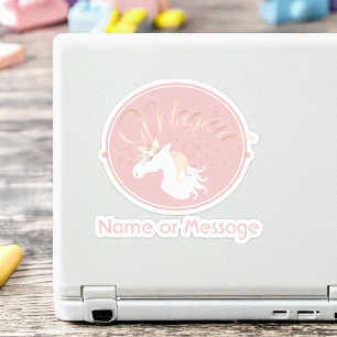 Personalised Pink Modern Magical Unicorn