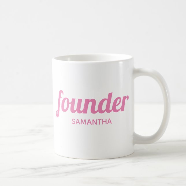 Personalised Pink modern professional boss founder Coffee Mug (Right)