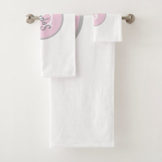 Personalised Pink Monogram Bathroom Towel Set