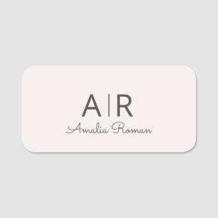 Personalised Pink Monogram Name Tag