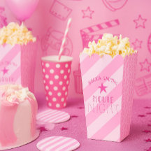 Personalised Pink Movie Night Popcorn Box