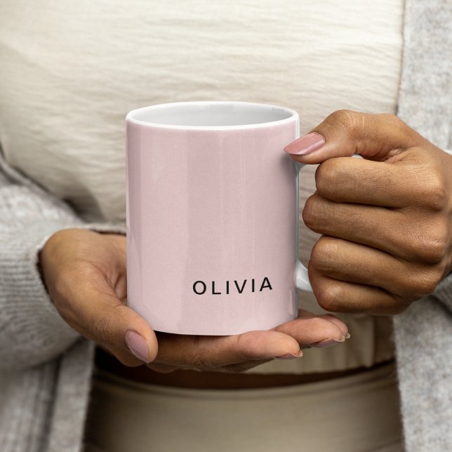 Personalised Pink & Name Monogram | Elegant Custom Coffee Mug (Creator Uploaded)