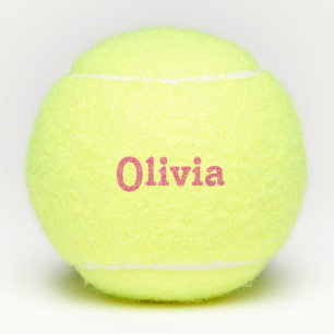 Personalised Pink Name Tennis Balls