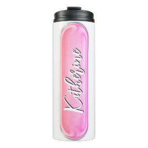 Personalised Pink Nameplate Custom Gift for Her Thermal Tumbler
