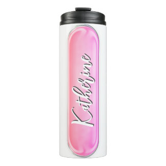 Personalised Pink Nameplate Custom Gift for Her Thermal Tumbler