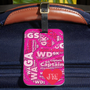Personalised Pink Netball Luggage Tag