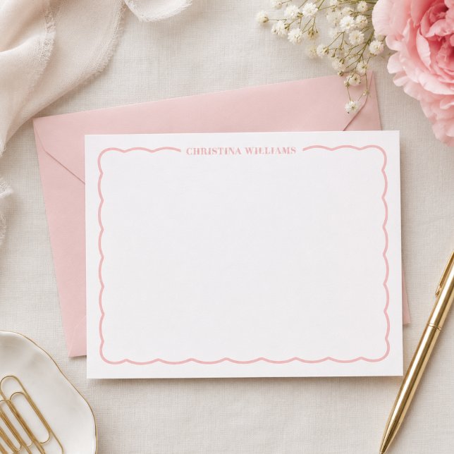 Personalised Pink Note Card Stationery (Creator Uploaded)