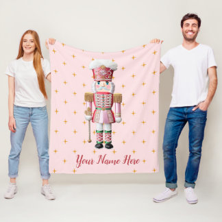 Personalised Pink Nutcracker Christmas Blanket 