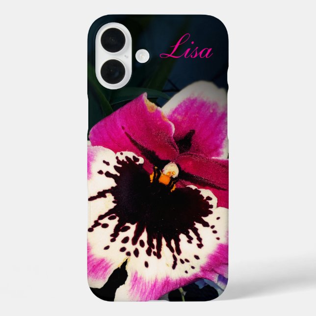 Personalised Pink Orchid Apple iPhone Case (Back)