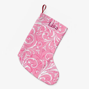 Personalised Pink Ornamental Christmas Stocking