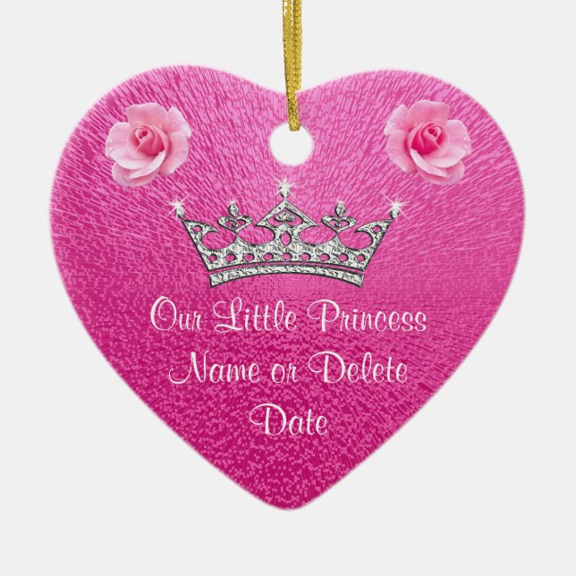 Personalised Pink Our Little a Princess Ornaments (Front)