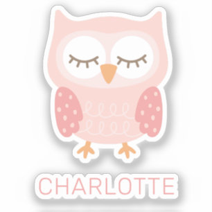 Personalised Pink Owl cute girls