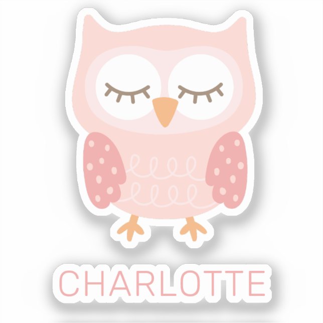 Personalised Pink Owl cute girls (Front)