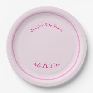 Personalised Pink Paper Plate