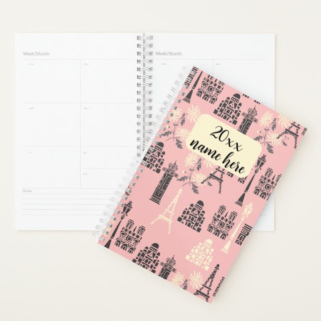 Personalised Pink Paris Planner (Display)