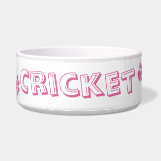 Personalised Pink "Paw Prints" Pet Bowl