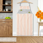 Personalised Pink Peach Striped Chef Apron<br><div class="desc">Add a pop of colour and personality to your kitchen with our personalised pink and peach striped apron, featuring the word "Chef" and your name, surrounded by a burst of vibrant fresh limes. The cheerful pink and peach stripes create a playful and inviting atmosphere in your kitchen, inspiring creativity and...</div>