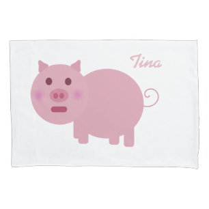 Personalised Pink Pig Pillowcases