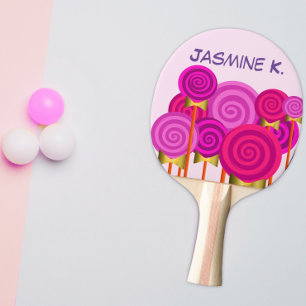 Personalised pink ping pong paddle