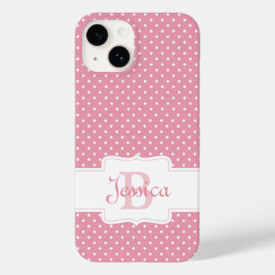 Personalised Pink Polka Dot Case-Mate iPhone 14 Case