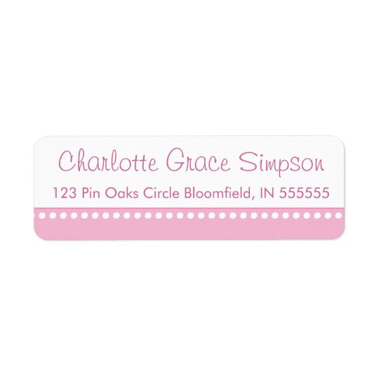 Personalised Pink Polka Dot Return Address Label