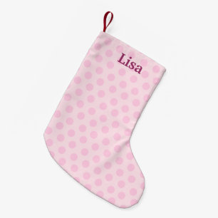 Personalised Pink Polka Dots Christmas Stocking