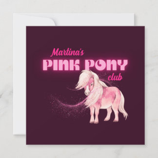 Personalised Pink Pony Club Invitation