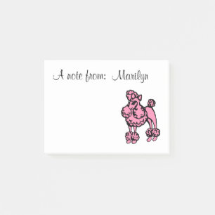 Personalised Pink Poodle Post It Notes