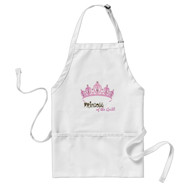 Personalised Pink Princess Crown Tiara Jewel Apron (Front)