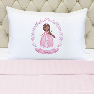 Personalised Pink Princess Girl Pillowcase
