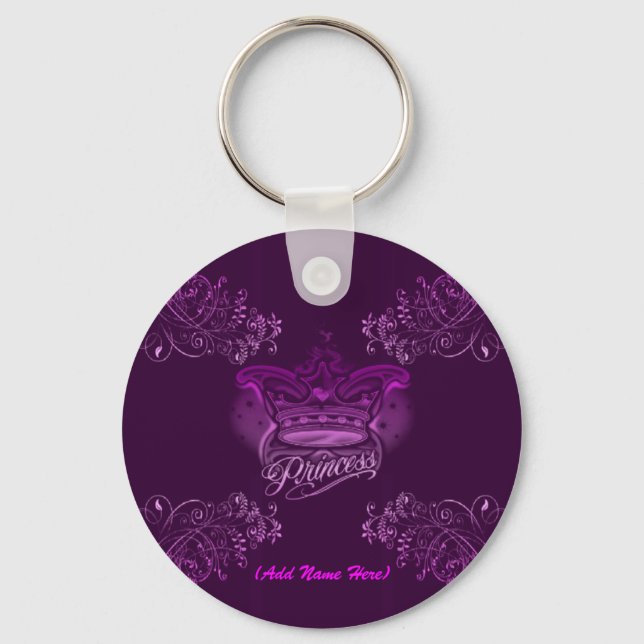 Personalised Pink Princess - Keychain (Front)