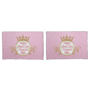 Personalised Pink Princess Pillow Case Set or 1