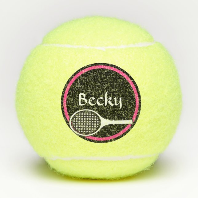 Personalised Pink Printed Tennis Balls (Front)