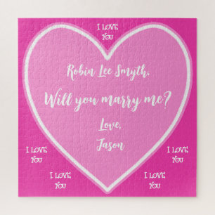 Personalised Pink Proposal Jigsaw Puzzle