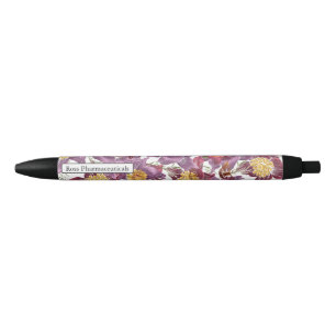 Personalised Pink purple butterflies pen