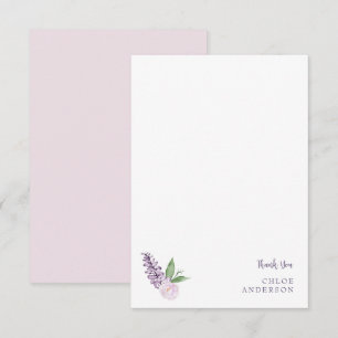Personalised Pink & Purple Floral Thank You Card