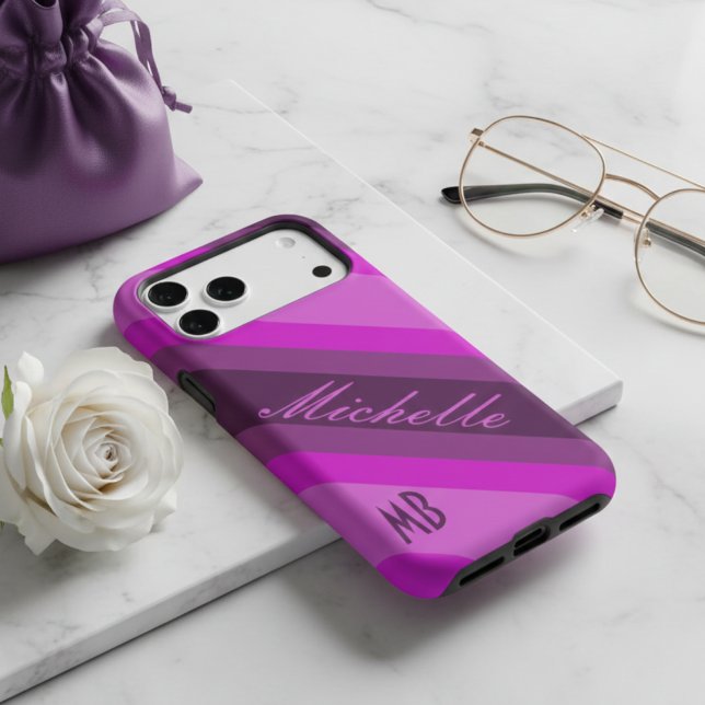 Personalised Pink & Purple Striped Name Monogram (Creator Uploaded)