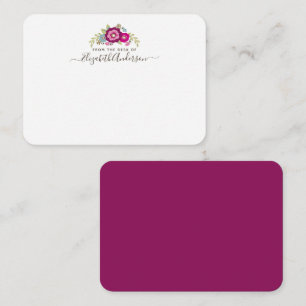 Personalised Pink Purple Watercolor Floral Card