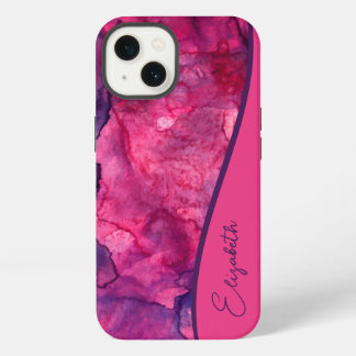 Personalised Pink Purple Watercolor iPhone 13 Case