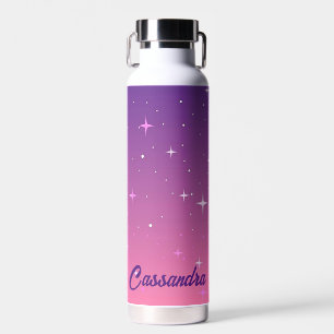 Personalised Pink & Purple with Stars Water Bottle