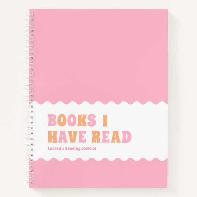 Personalised Pink Quote Book Reading Journal (Front)