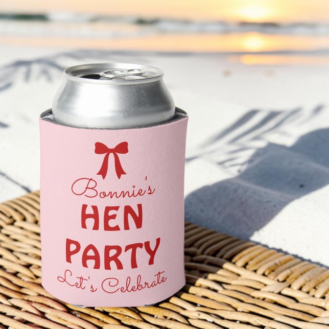 Personalised Pink & Red Hen Party Weekend Can Cooler (Creator Uploaded)