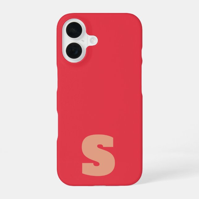 Personalised pink red initial iPhone / iPad case (Back)