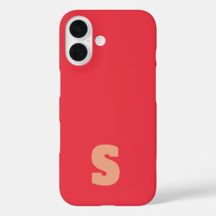 Personalised pink red initial iPhone / iPad case